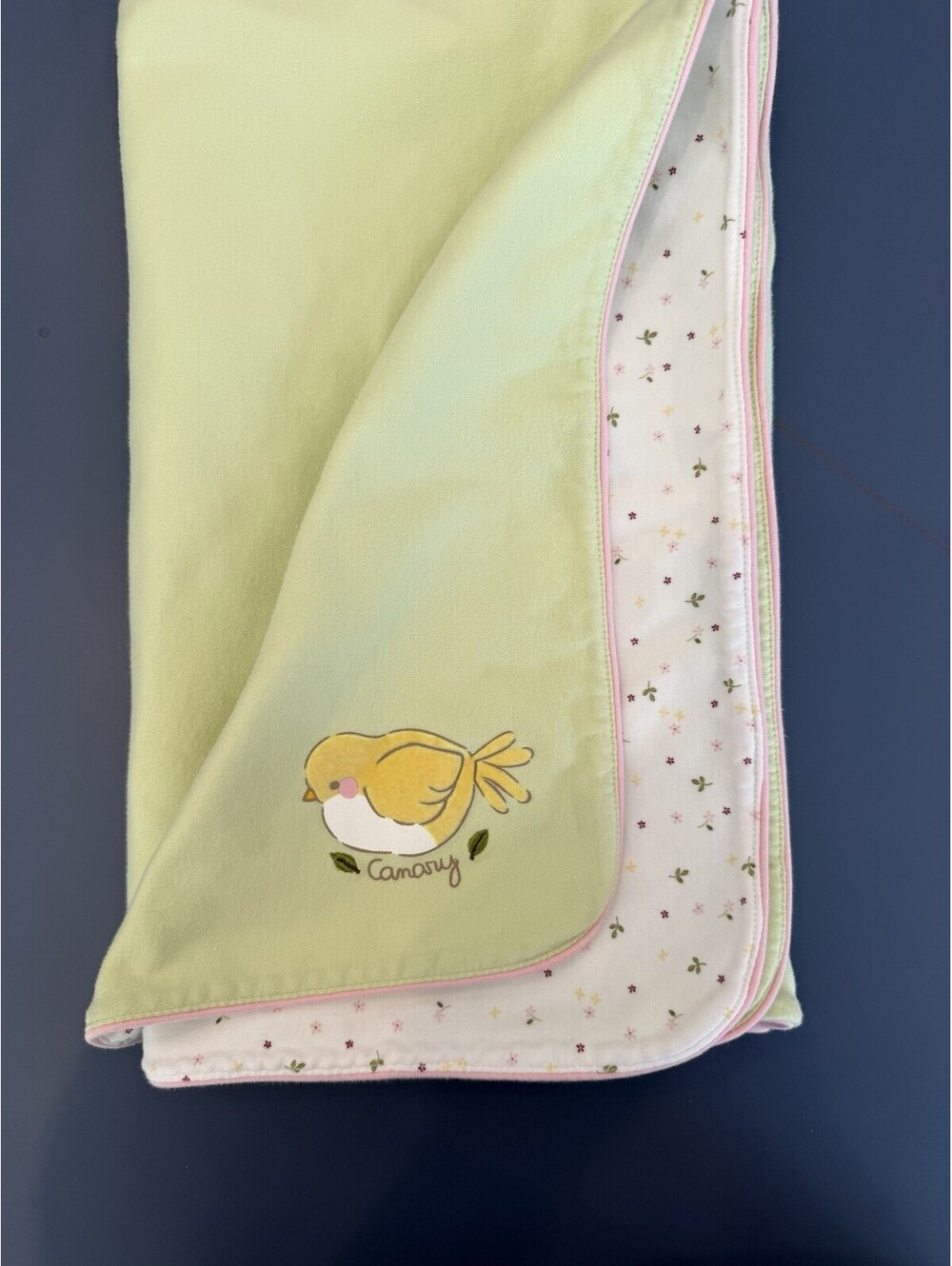 Vtg 2001 Gymboree Sweet Canary Blanket W/Tag Green/Floral Print RARE